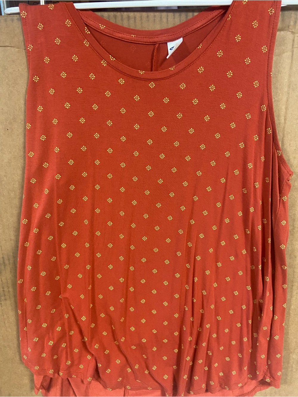 Women’s Old Navy Rust Orange Sleeveless  Pattern Tank Top